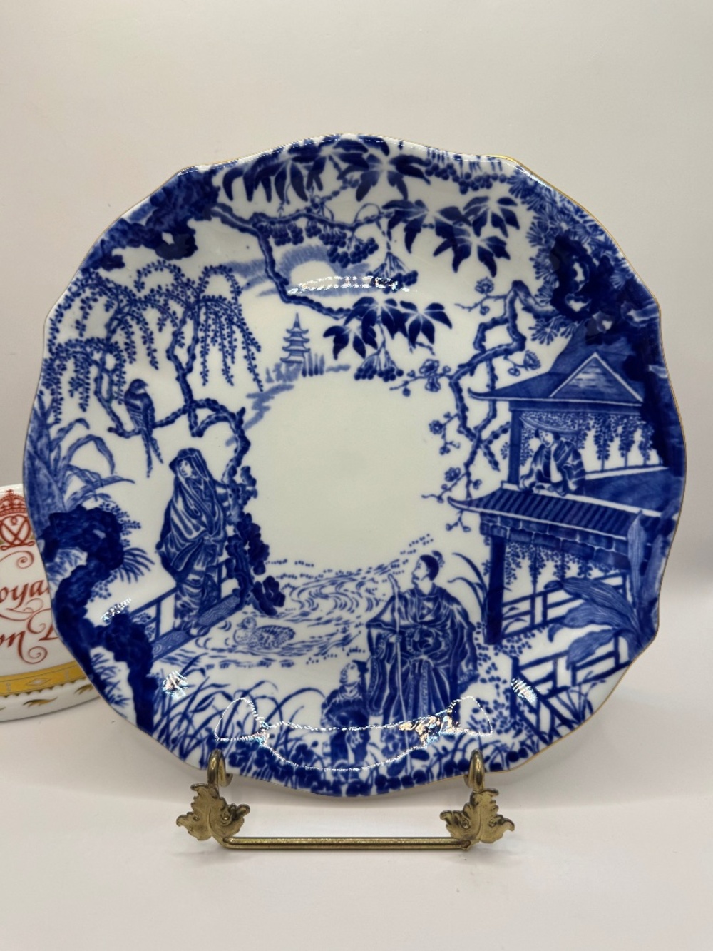 Royal Crown Derby Blue Mikado 8.75" Square Luncheon Plate
